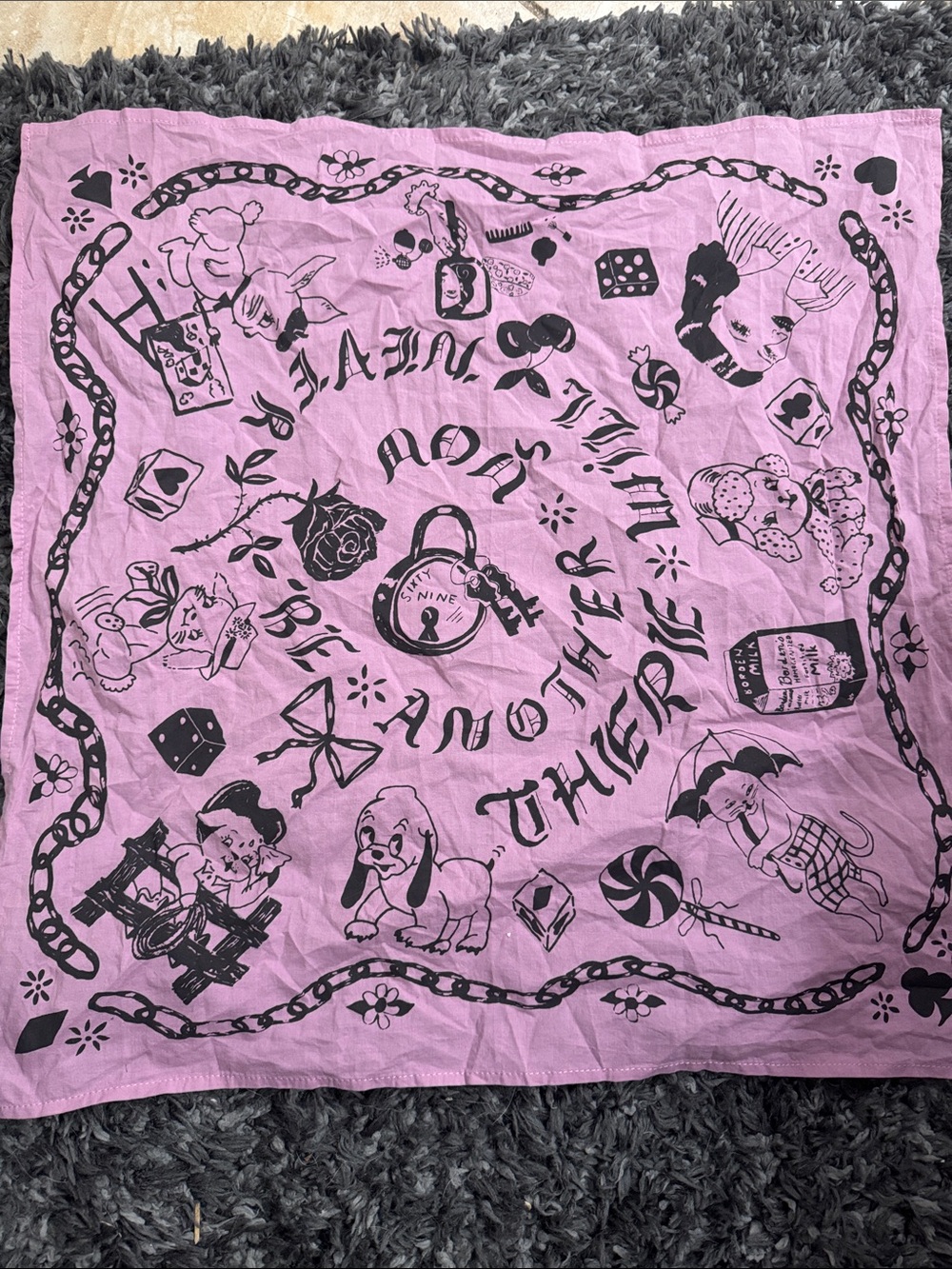 Vintage Purple and black 69 scarf